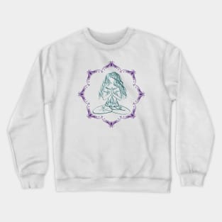 Mandala Meditation - Aqua Violet Crewneck Sweatshirt